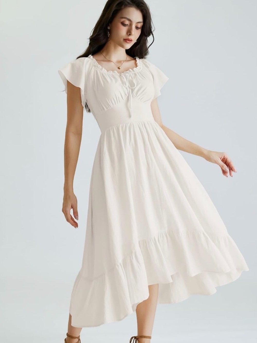 Scarlet Darkness Renaissance Dress for Women Off White L